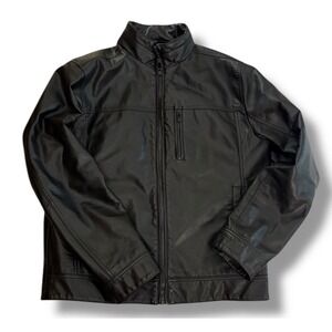 CALVIN KLEIN‎ -   Men's Bomber Jacket -  Faux Leather - Black -  Size M -quilted